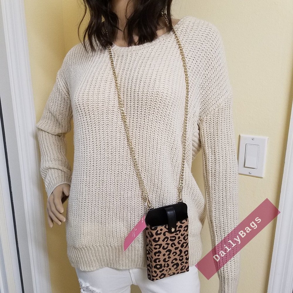 NWT GRAPHIC LEOPARD MULTI BLACK KATE SPADE 100% AUTHENTIC PHONE CROSSBODY - Picture 3 of 11